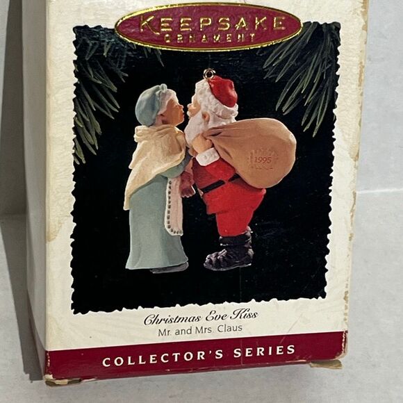 Hallmark Christmas Eve Kiss Mr. and Mrs. Claus 1995 Collector's Series Ornament - Picture 2 of 6